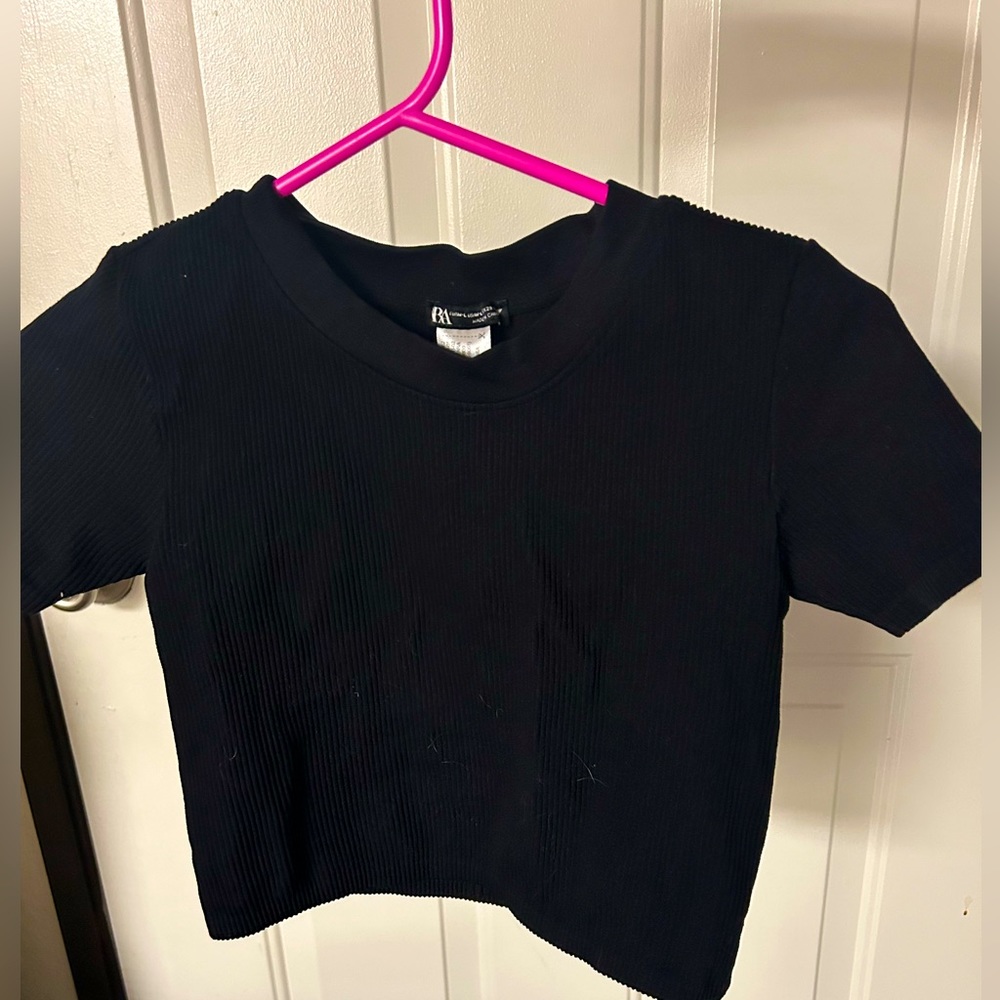 Zara Black Plain Crop Top 🖤